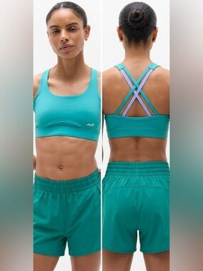 AVIA Strappy Sport Bra Racerback Removable Padding Turquoise / Teal Size S